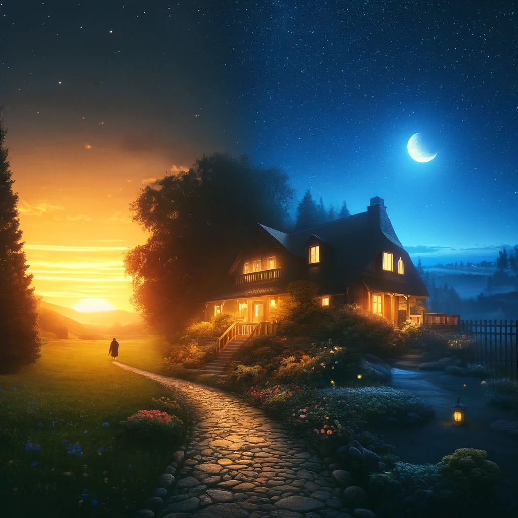 DALL·E-2024-04-22-15.14.36-A-serene-and-beautiful-night-scene-that-embodies-the-phrases-Guten-Abend-Good-Evening-and-Gute-Nacht-Good-Night.-The-image-should-capture-the-.webp